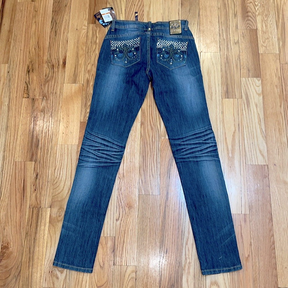 NEW Dereon Rhinestone Bling Stretch Denim Skinny Jeans 5/6